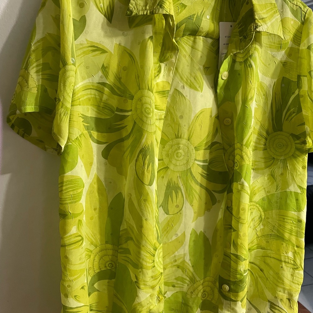 Vibrant sequin Floral Button-Up Shirt